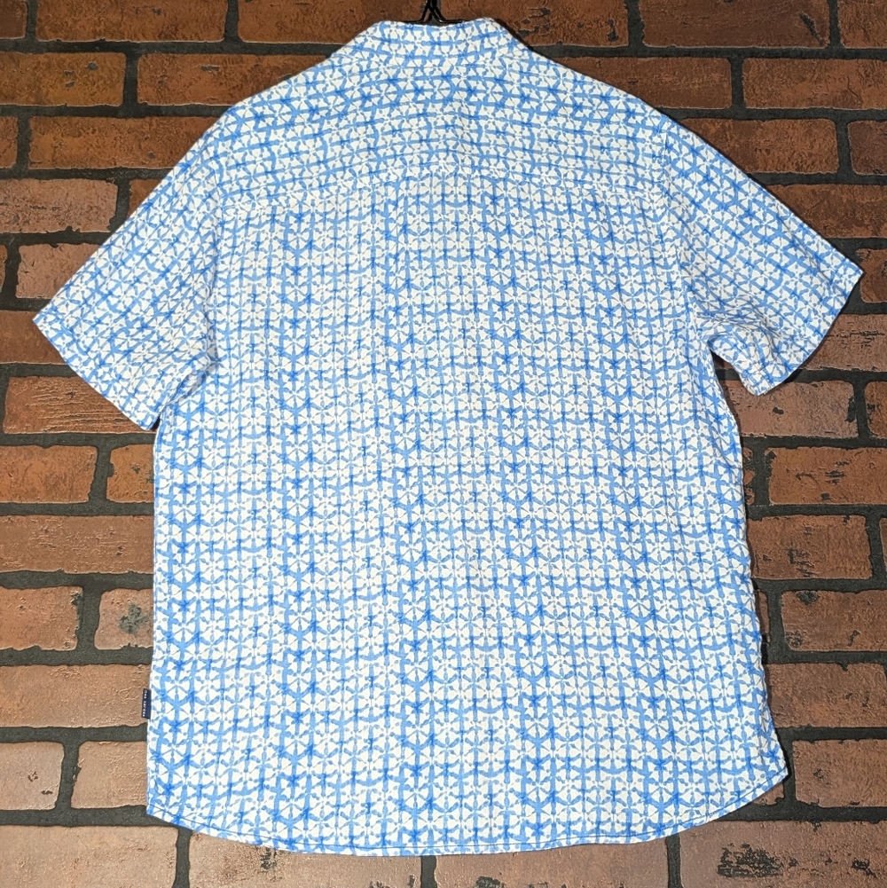 Projek Raw Men's M‎ Linen Blend Short Sleeve Button Up Shirt Lightweight - Picture 5 of 12